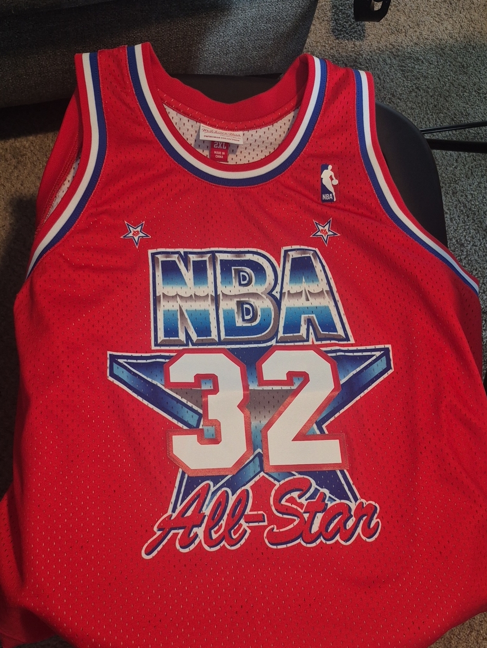 Mitchel And Ness Authentich NBA All-Star Earvin "Magic" JohnsonRed Mesh Jersey